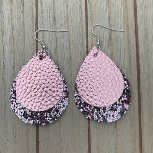 New! | Handmade Faux Leather Earrings Double